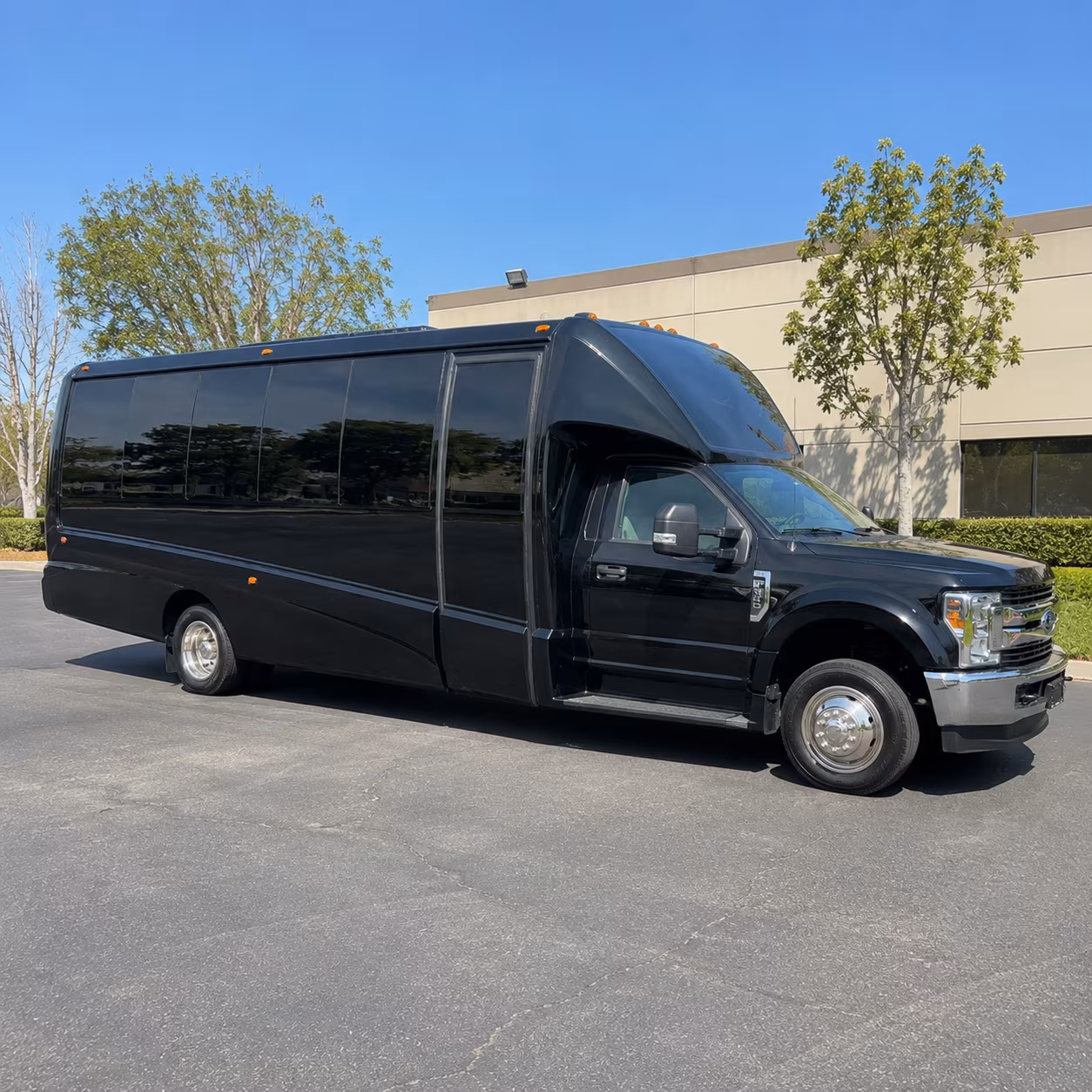 Passenger watching the Chula Vista scenery during a regional party bus road trip