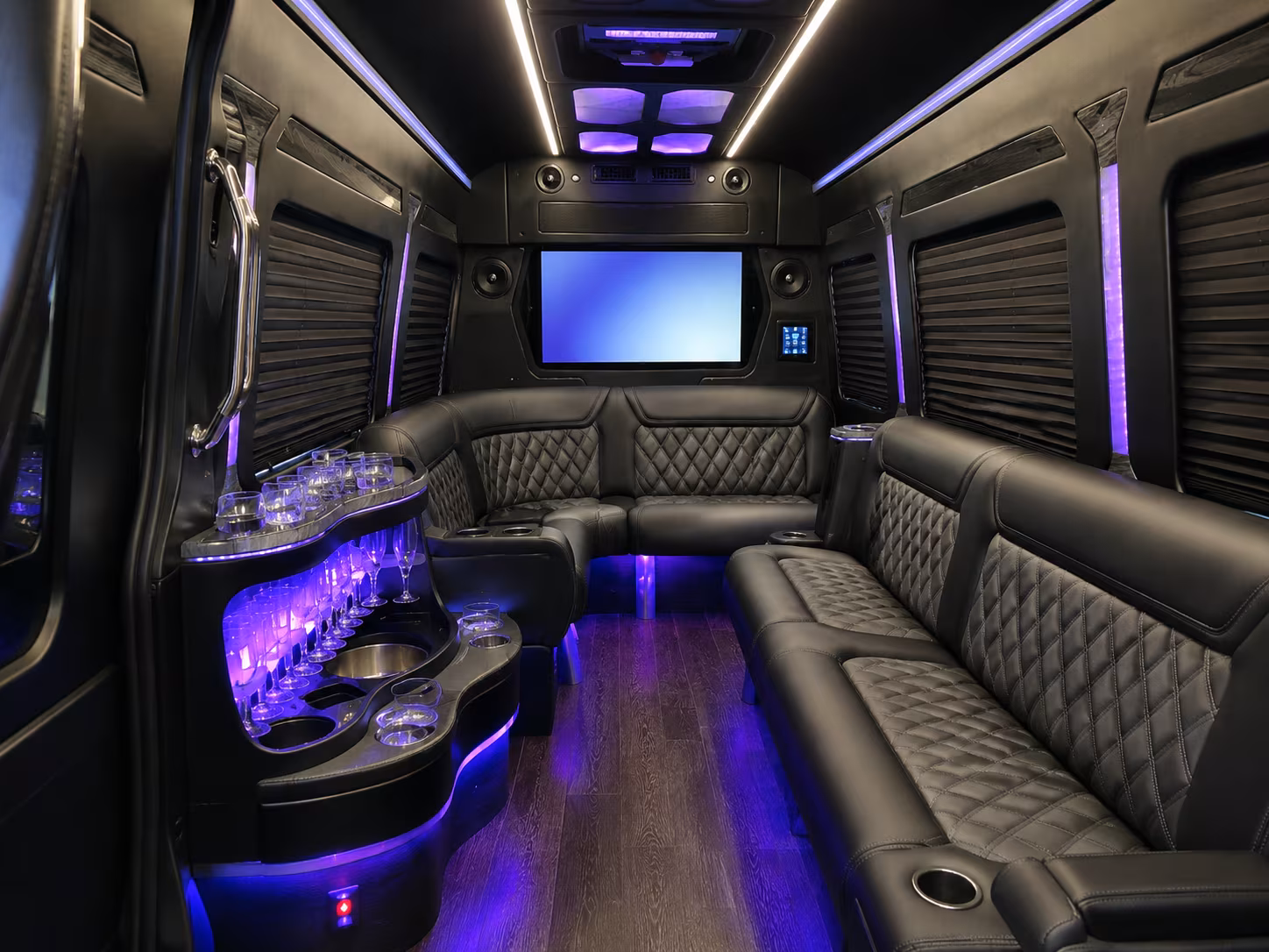 Chula Vista Corporate Transportation party bus interior