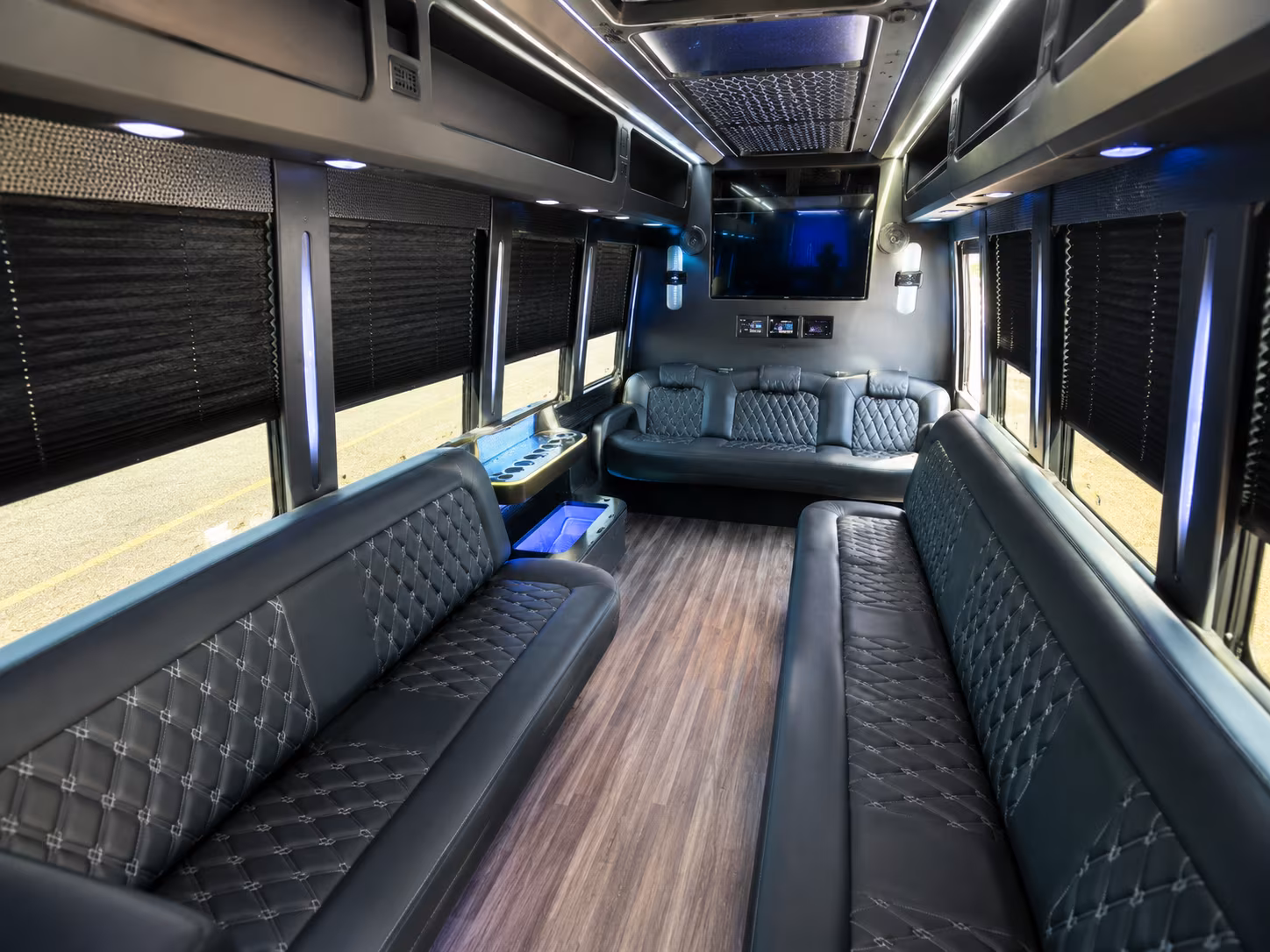 Chula Vista Wedding Transportation party bus interior