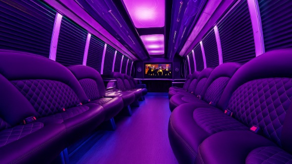 Interior of Charter Bus Company Santee's 20 Passenger Party Bus in Santee