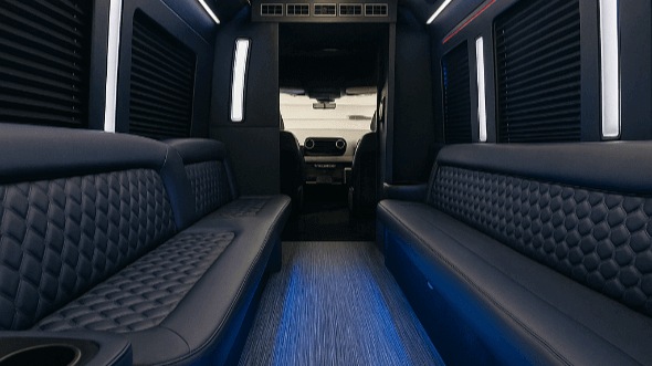 Interior of Charter Bus Company Encinitas's 25 Passenger Party Bus in Encinitas