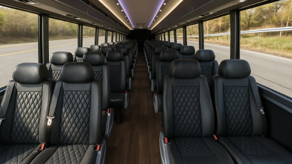 Interior of Charter Bus Company Chula Vista's 28 Passenger Minibus in Chula Vista