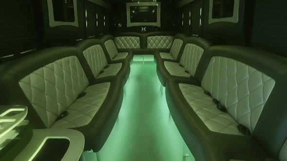 Interior of Charter Bus Company National City's 28 Passenger Party Bus in National City