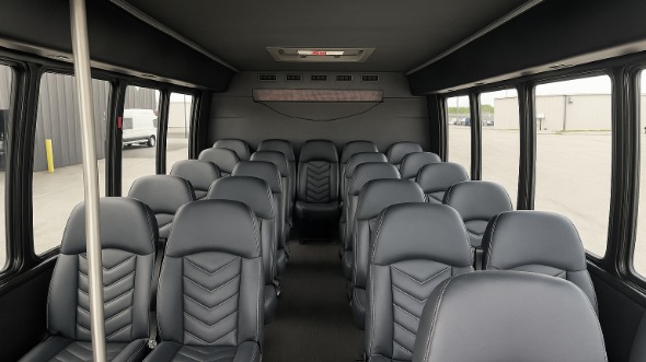 Interior of Charter Bus Company Chula Vista's 30 Passenger Minibus in Chula Vista