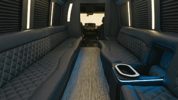 Interior of Charter Bus Company Santee's 30 Passenger Party Bus in Santee