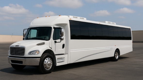 Exterior of Charter Bus Company Vista's 30 Passenger Party Bus in Vista