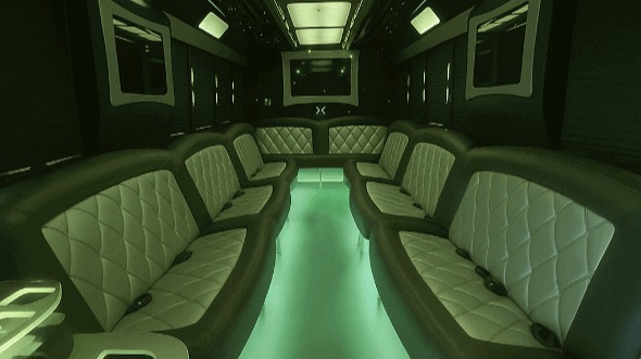 Interior of Charter Bus Company Encinitas's 40 Passenger Party Bus in Encinitas