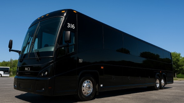 Exterior of Charter Bus Company La Mesa's 40 Passenger Party Bus in La Mesa