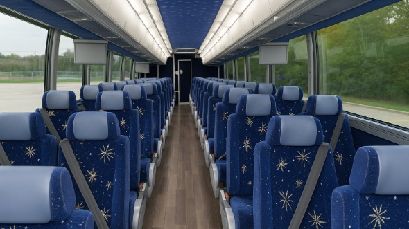 Interior of Charter Bus Company Chula Vista's 45 Passenger Charter Bus in Chula Vista