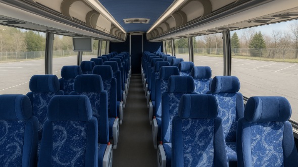 Interior of Charter Bus Company Chula Vista's 48 Passenger Charter Bus in Chula Vista