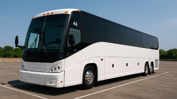 Exterior of Charter Bus Company Escondido's 50 Passenger Party Bus in Escondido