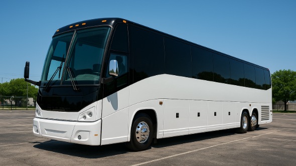 Exterior of Charter Bus Company La Mesa's 50 Passenger Party Bus in La Mesa