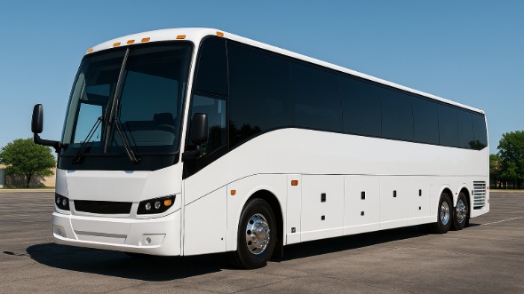 Exterior of Charter Bus Company San Marcos's 50 Passenger Party Bus in San Marcos