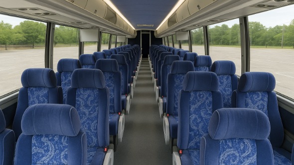 Interior of Charter Bus Company Chula Vista's ADA Charter Bus in Chula Vista